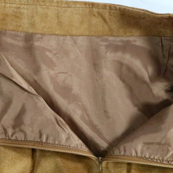 VTG CEDARS Genuine Palomino Leather Skirt Sz 14 - Picture 11 of 16